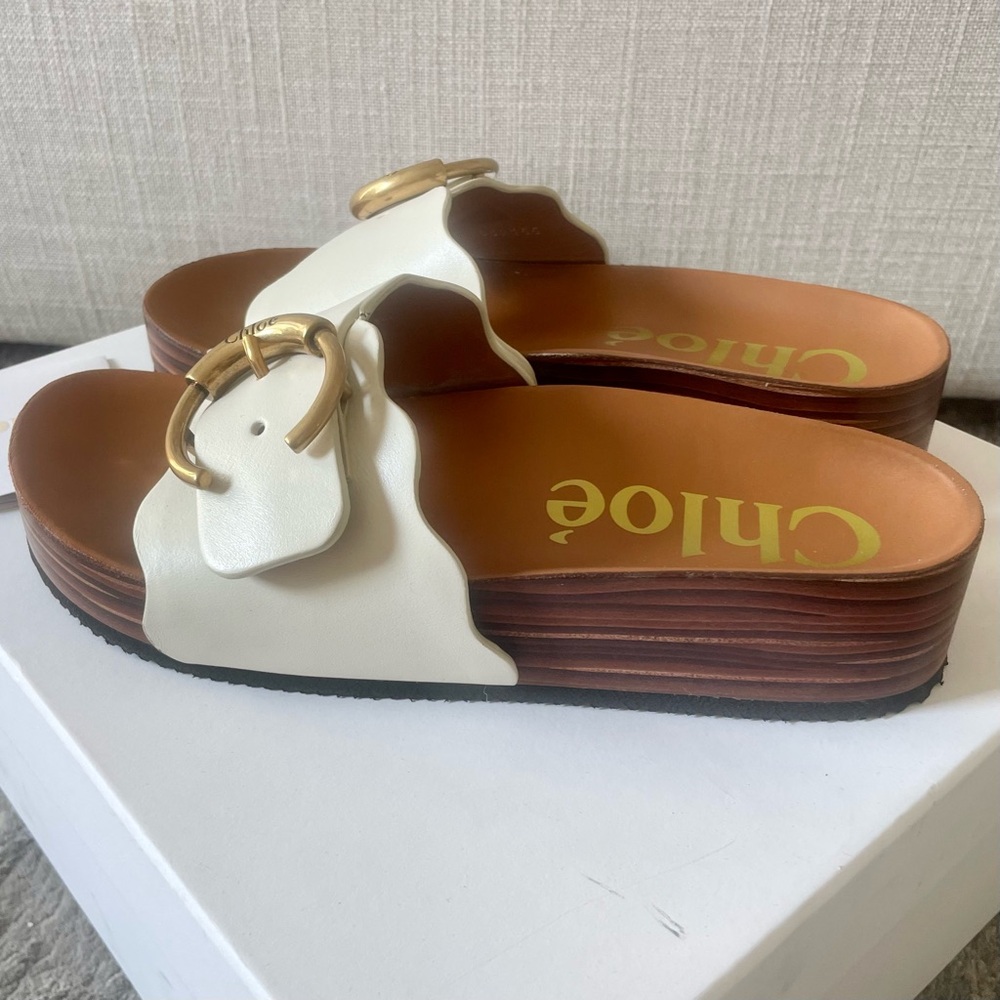 Chloe Ingrid Platform Sandals with Gold Buckle - Picture 5 of 12